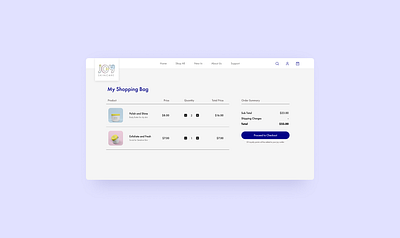 Daily UI 058 Shopping Cart/Bag beauty products daily ui 058 daily ui challenge dailyui figma design shopping app shopping bag shopping cart skincare ui design website website design