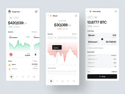 Cryptopia · Crypto Swap App app bitcoin chart clean coins crypto crypto exchange crypto swap design exchange minimal money swap swap tokens tokens ui