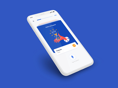 Language Learning App app app design app ui blue blue and white illustration language learning mobile mobile app red ui ui design uiux witty