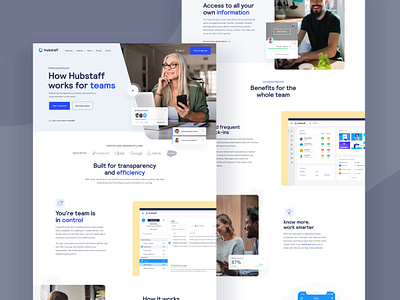 Hubstaff page homepage landing landing page product sketch ui ux web design website