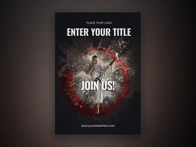 Karate poster template branding design graphic design photomanipulation typography
