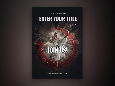 Karate poster template branding design graphic design photomanipulation typography