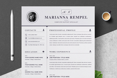 Resume Template / CV Template with Cover Letter clean resume creative resume curriculum vitae cv cv template download free modern modern resume professional resume resume cv resume template template templates