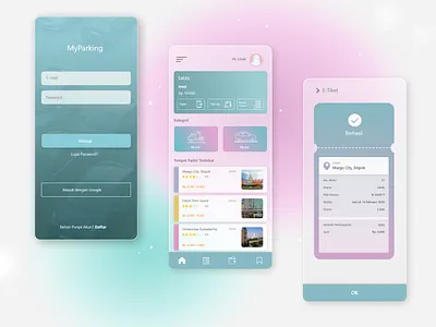 My Parking app design flat icon illustration illustrator minimal minimalist pastel pastel color ui ux