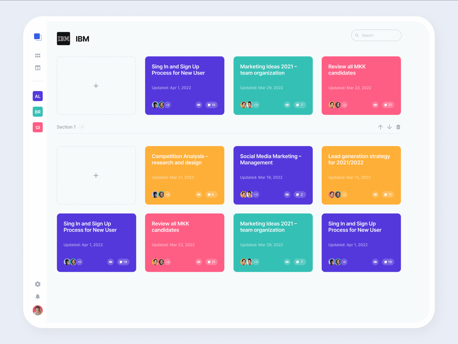 FeatureMap – Dashboard Multiple select bazen agency collaboration app dashboard dashboard ui featuremap management tool organisation app productivity app project management tool project manager saas select task organisation task tracking tasks team management tracking ui ui cards ux