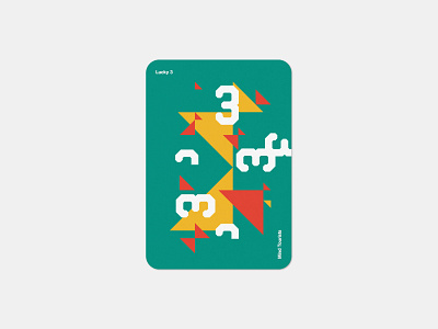 Mind Tourists Cards Lucky 3 bauhaus branding cards design flat geometric illustration minal minimal minimalism minimalistic music playing portfolio poster shape simple typography vector