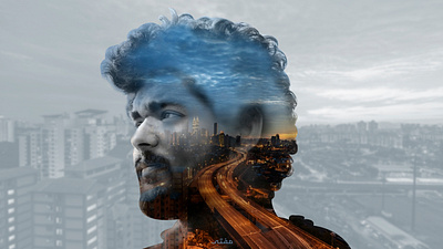 Self Portrait art brush cityscape design graphic design illustration manipulate manipulation masking photoshop photoshop brush self portrait self promotion timelapse vector video