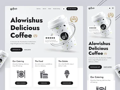 Online Coffee Shop Laniding Page cathering coffee coffeeshop coffeetime coffeshoplandingpage e commerce food icecream landing landing page shop shoplanding ui uiux ux website