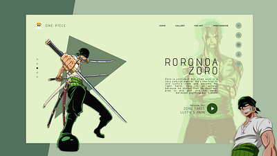One Piece UI Design app art design graphic design illustrator typography ui ux web website