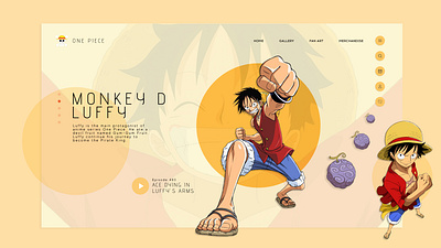 One Piece UI Design animation anime app art design flat graphic design one peice ui ux web