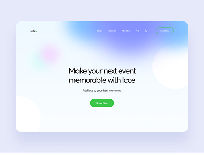 Icce Landing blur ecommerce ecommerce design flat gradient hero interface landing minimal modern trending typography ui web ui webdesign website