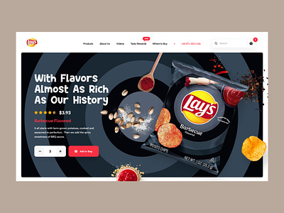 Lay's Website design chips crackers ecommerce fish and chips flavor food fries homepage landing page lays mockup potato potato chips restaurant snacks spicy uiux web design website website design
