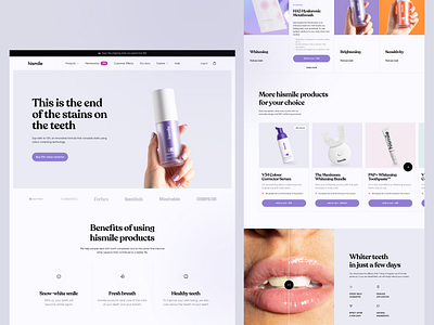 Hismile landing page - redesign concept app beauty clean concept design homepage landing landingpage redesign teeth ui uiux ux web web design website