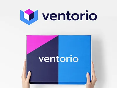 Ventorio - Brand Identity box design cube brand identity brand pattern brand strategy branding branding agency branding design identity identity design inventory logo logo design logo designer logotype management app shop media tech digital negative space logo smart logo v letter logo visual system
