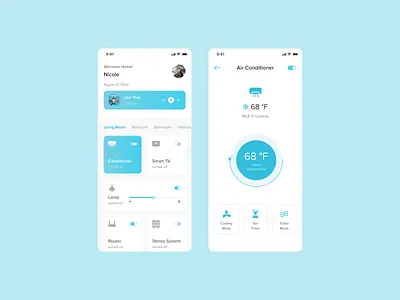 Smart Home app control design fresh home house interface mobile popular smart top ui ux