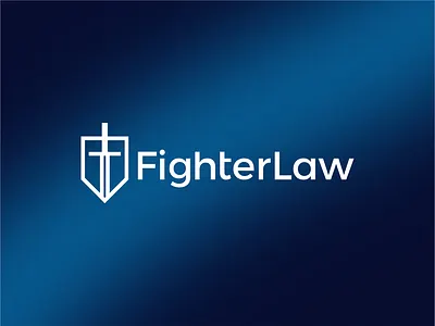 Fighter Law, law firm logo: FL monogram, shield, sword, helmet adviser armor consultancy consultant crest fighter firm helmet knight law lawyer lawyers legal logo logo design logo designer medieval office shield sword