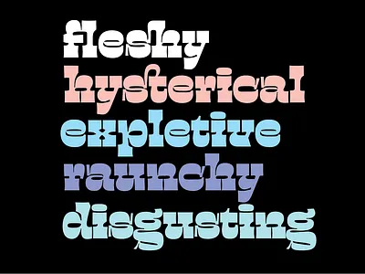 Obscene custom display font lettering obscene type typeface typography vector