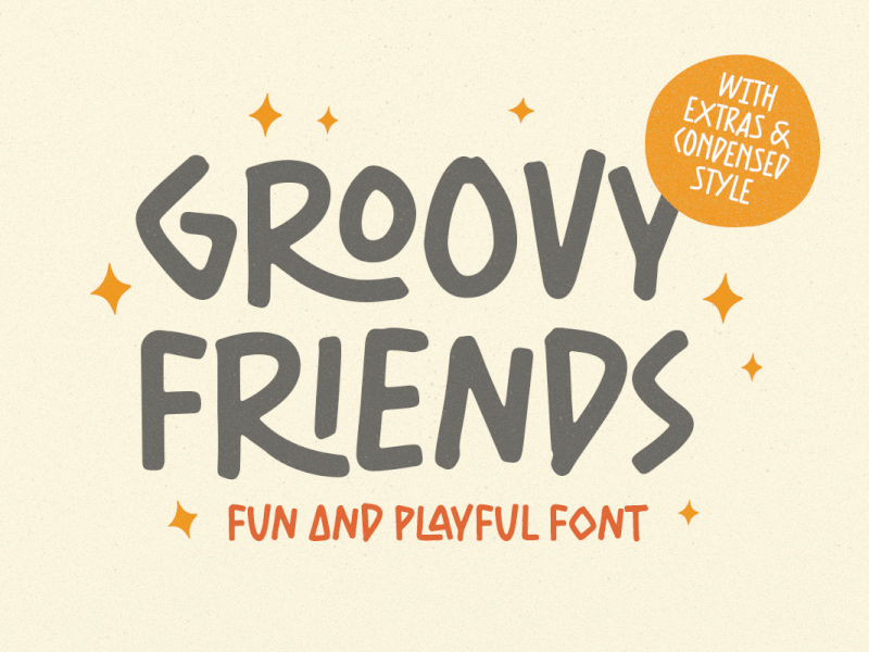 Groovy Friends - Playful Font condensed dingbats freebies letterhend