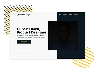 My Portfolio Hero Header Section landing page ui landingpage ui design challenge uiux uiuxdesign