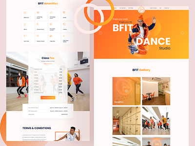 BFit Dance Studio - Landing Page branding colourful dance studio fitness fun graphic design hong kong landing page layout orange ui ux web design web development webflow website website design