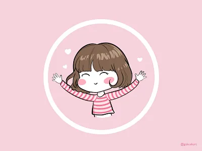 A Happy Girl anime art colorful cute design girl illustration kawaii manga pink procreate