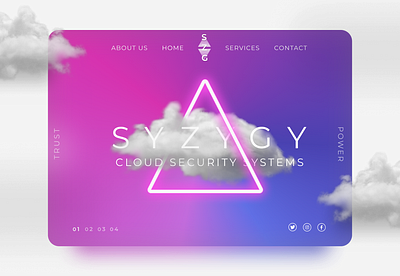 Website Design cloud design figma interface modern neon ui ux violet web web design website