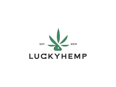 LuckyHemp Ver.2 animal branding bunny cannabis geometric hemp icon illustration logo lucky mark symbol