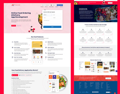 Online Food Ordering and Delivery App Development Landing Page app app design app development app development company app icon app ui design landing design landing page landing page design landingpage mobile app design mobile app development webdesign website builder website design websites