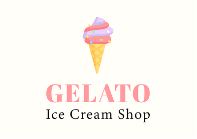 GELATO Ice Cream Shop branding design flat ice cream ice cream logo icon icons logo logo design logo designer logo maker logodesign