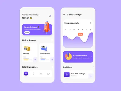 Cloud storage app app storage ui uidesign uiux uxdesign uxdesigns xd