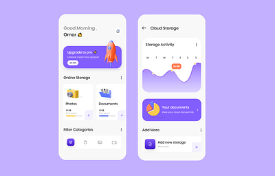 Cloud storage app app storage ui uidesign uiux uxdesign uxdesigns xd