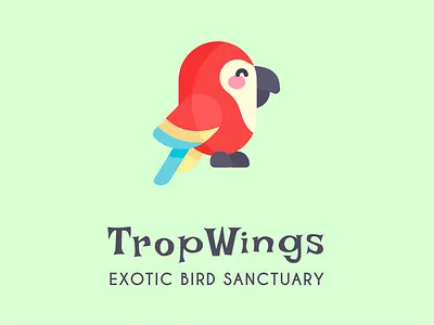 TropWings bird bird logo branding design flat icon icons logo logo design logo designer logo maker logodesign parrot parrot logo tropical logo