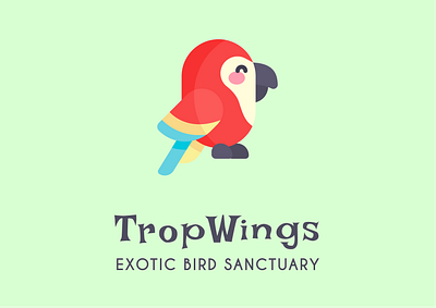 TropWings bird bird logo branding design flat icon icons logo logo design logo designer logo maker logodesign parrot parrot logo tropical logo