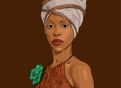 Erykah Badu Illustration adobe illustrator design erykah badu hiphop illustration musicians portrait portrait art portrait illustration
