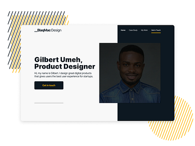 WIP - My Portfolio Hero Header Section design portfolio portfolio site ui design challenge uiux uiuxdesign