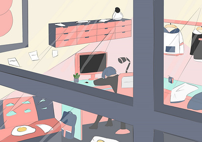 Background Illustration Room art artist artoftheday artwork background background art digitalart digitalpainting flatdesign illustration room