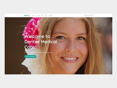 Dentex - Dental Landing Page branding clean clinic dental dentist design health landing page landing page ui medical medical care medicine modern ui uiux ux