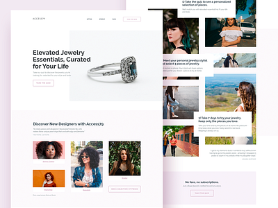 Jewelry Website box clean design fashion feminine grid grid layout homepage interface jewelry landing page minimalist modern photography site ui visual design webdesign website