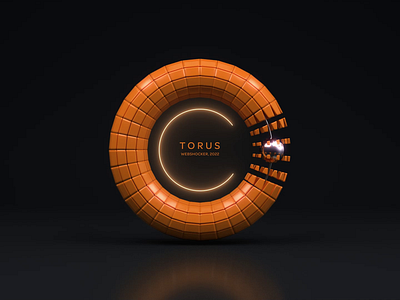 Torus 3d animation art direction icon loop render visual web design webshocker website