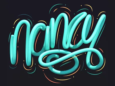 Nancy 3d 3d art design erikdgmx graphic design illustration lettering letters type typography