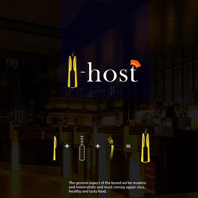 It's a negative space resturent website logo.called i-host brand design brand identity branding graphic art graphic design graphics design illustration logo logodesign resturent logo
