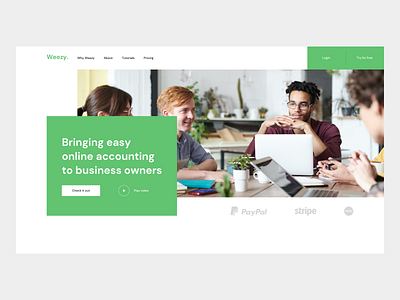 Weezy - Landing Page landing page ui ui ux