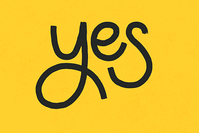 Yes color design hand lettering happy lettering logo loop paint procreate script type typography yellow yes