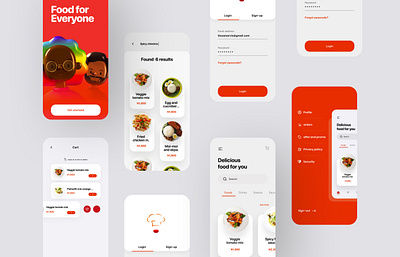 Bella Foods ui app design apple cart color designthinking food illustration login menubar minimal signup userinterface webdesign