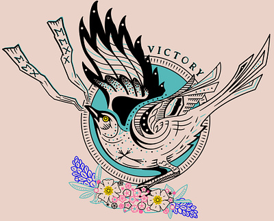 TATTOO avett bird design flowers illustration mockingbird tattoo tattoo art victory