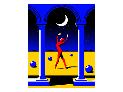 We Are Young ballet dancer illustration moon surrealism