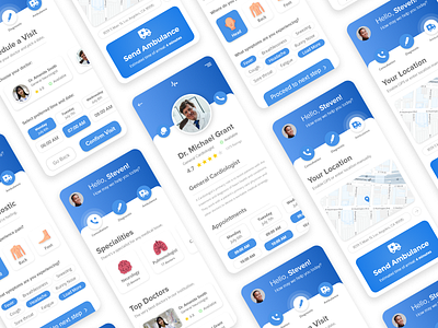 Pulse - Doctor/Medical App UI Design appointment clean concept design covid design doctor doctor appointment idea inspiration medical minimal mobile ui ui
