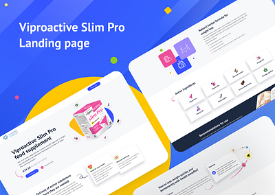 Viproactive Slim Pro Landing page animation app branding clean design illustration logo modern new ui