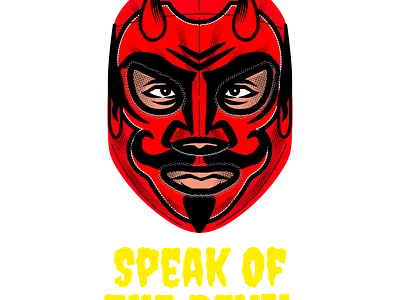 swankything wrestling t shirt design maker with a red devil mask branding design illustration t shirt