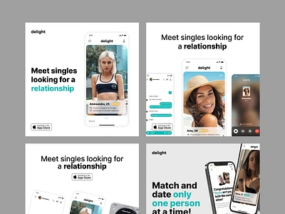 Post for social networks. Dating & Relationship Delight app iOS dating datingapp delight design find for social ios love match meet messenger app mobile app partner person post design post for facebook post for social networks social network ui uidesign